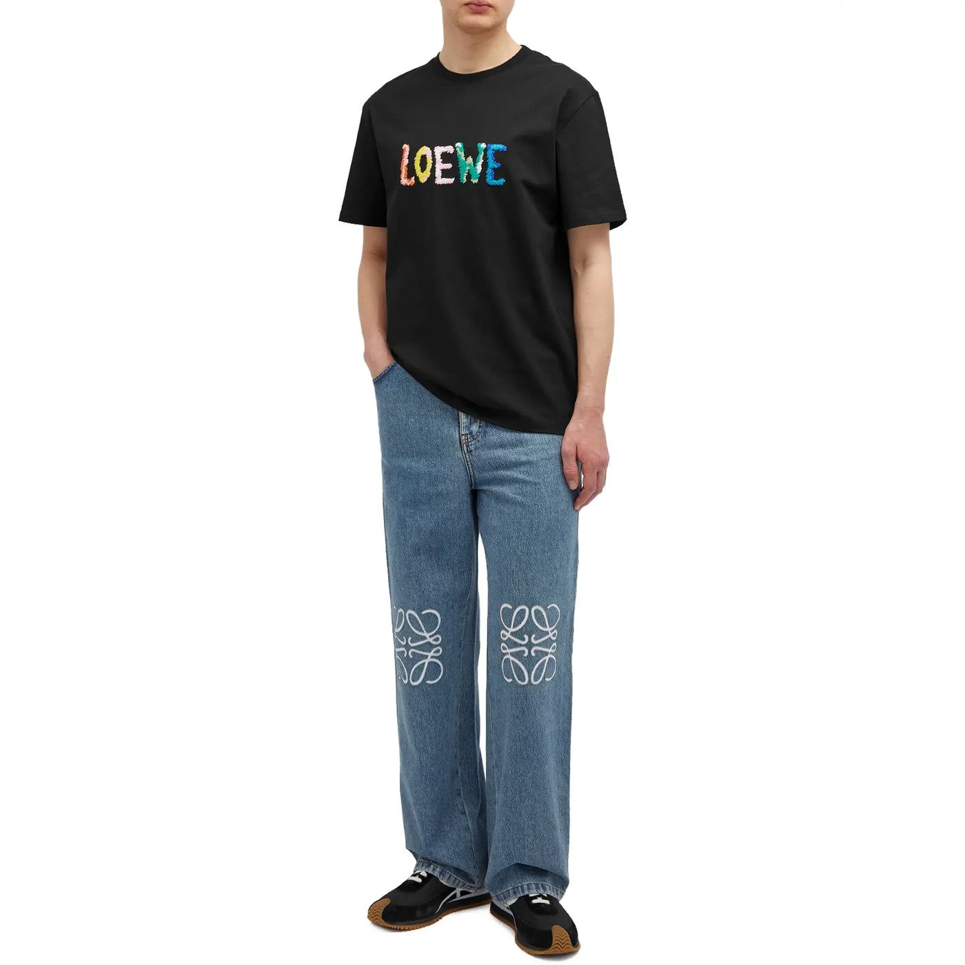 T-Shirt Loewe Embroidered Relaxed Fit Noir T Shirt — vue 4