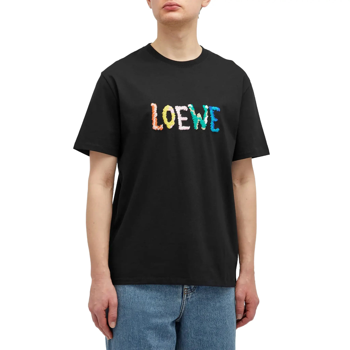 T-Shirt Loewe Embroidered Relaxed Fit Noir T Shirt — vue 2