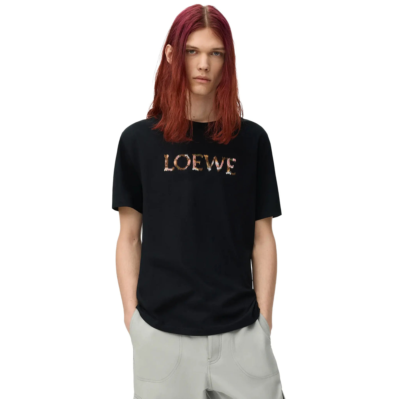 T-Shirt Loewe Relaxed Fit Logo Embroidery Noir T-shirt — vue 2