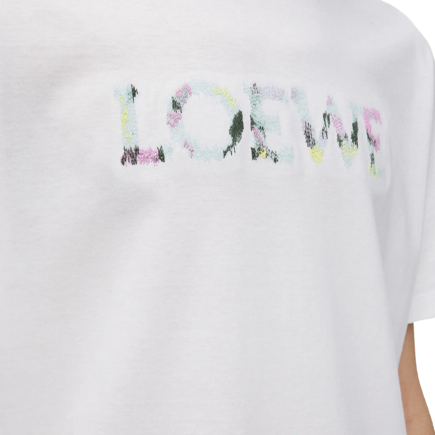 T-Shirt Loewe Relaxed Fit Embroidery Cotton Blanc T-shirt — vue 4