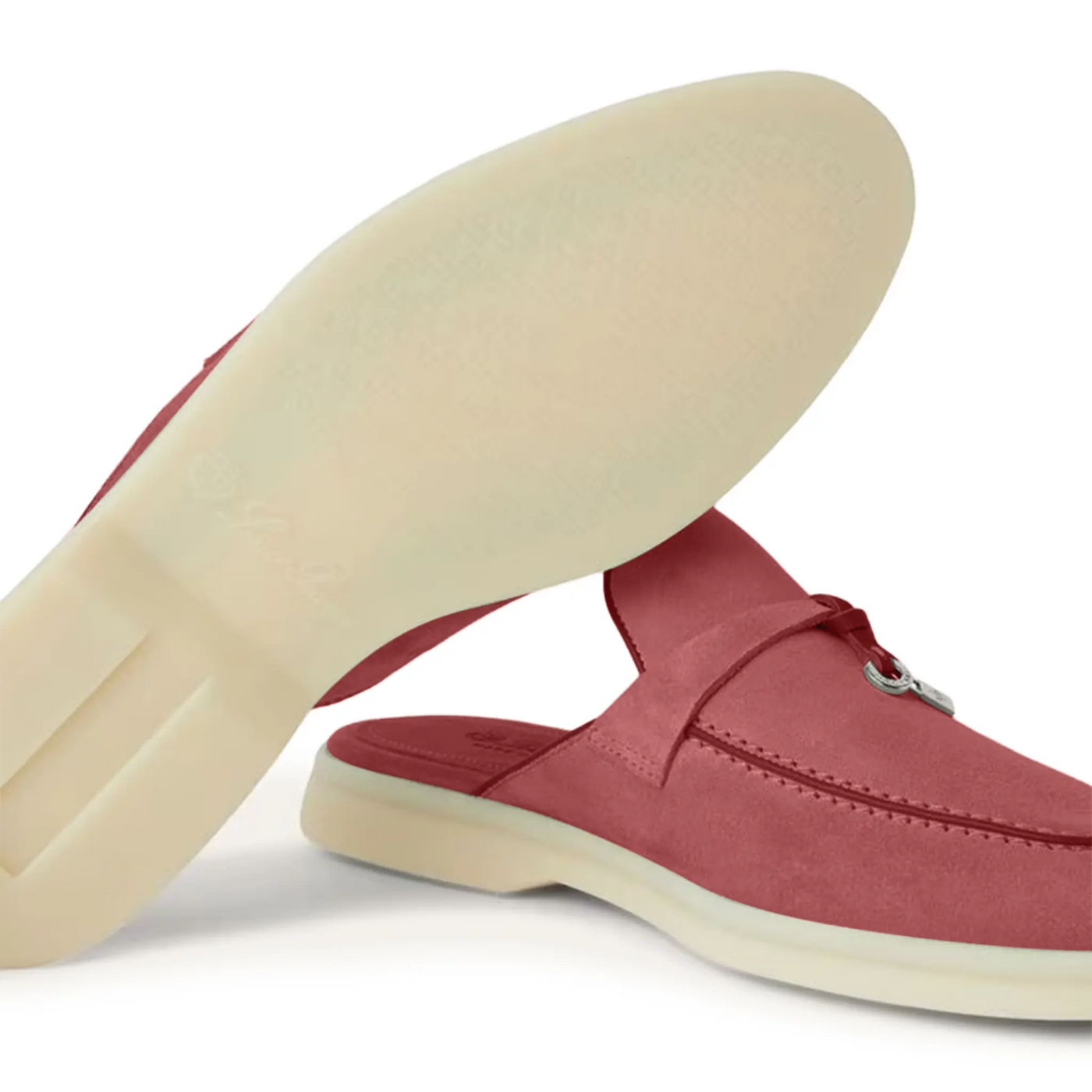 Mocassins Loro Piana Babouche Summer Charms Walk Suede Rouge Orchid — vue 5