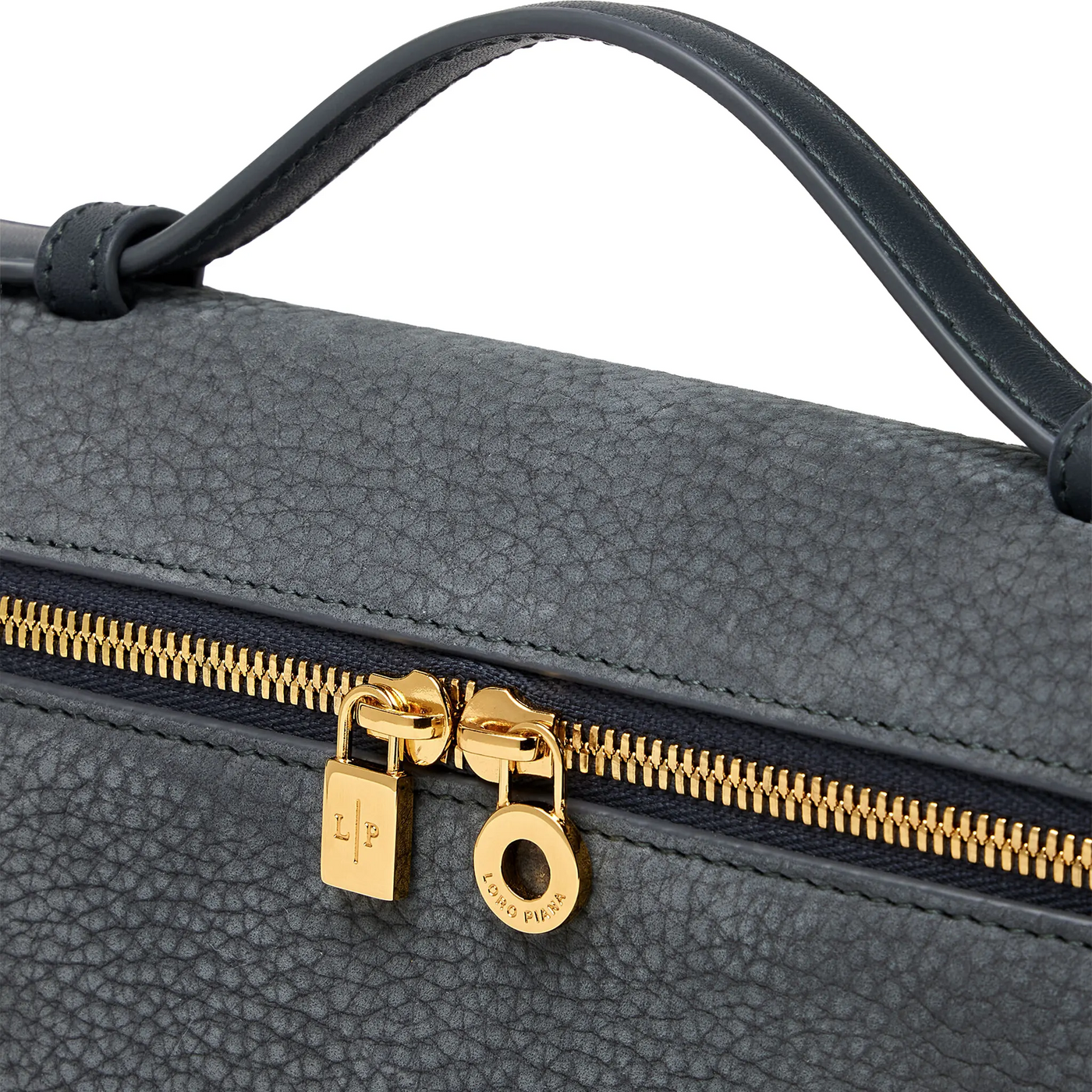 Sac à bandoulière Loro Piana Extra Pocket L19 Calfskin Bleu Vert Sun Or Shoulder — vue 8