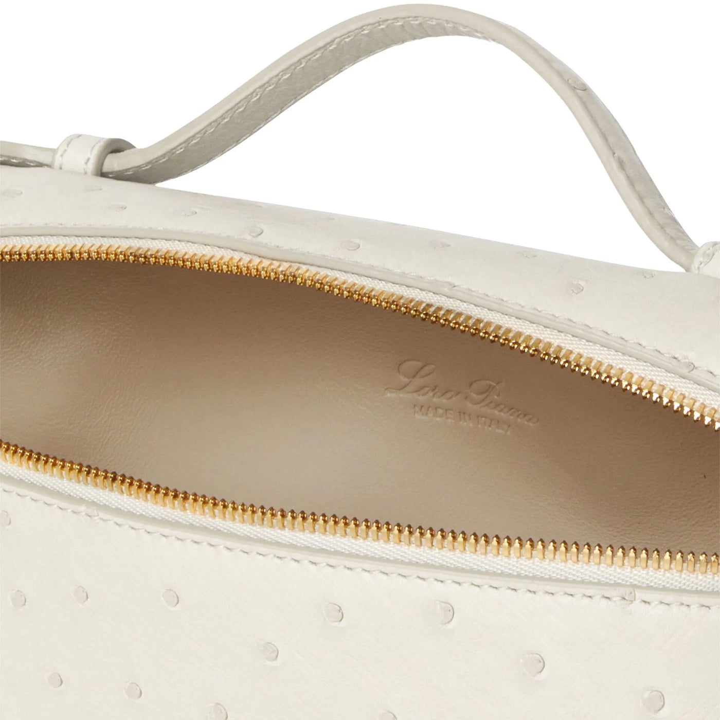 Sac à bandoulière Loro Piana Extra Pocket L19 Ostrich Leather Whisper Blanc Sun Or Shoulder — vue 6