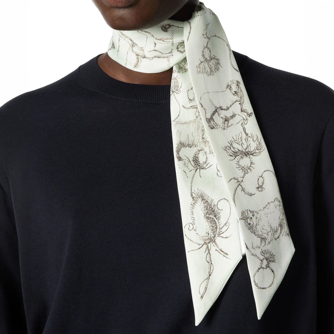 Accessoires Loro Piana le Origini Delle Eccellenze Feather Vert Graphite Silk Tie Band — vue 3