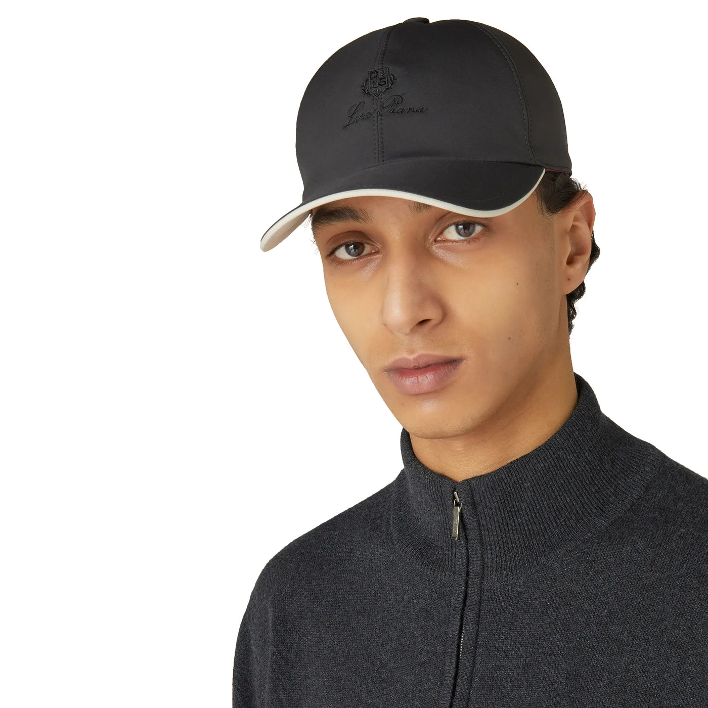 Casquette Loro Piana Microfibre Storm System Onyx Ivoire Baseball — vue 2