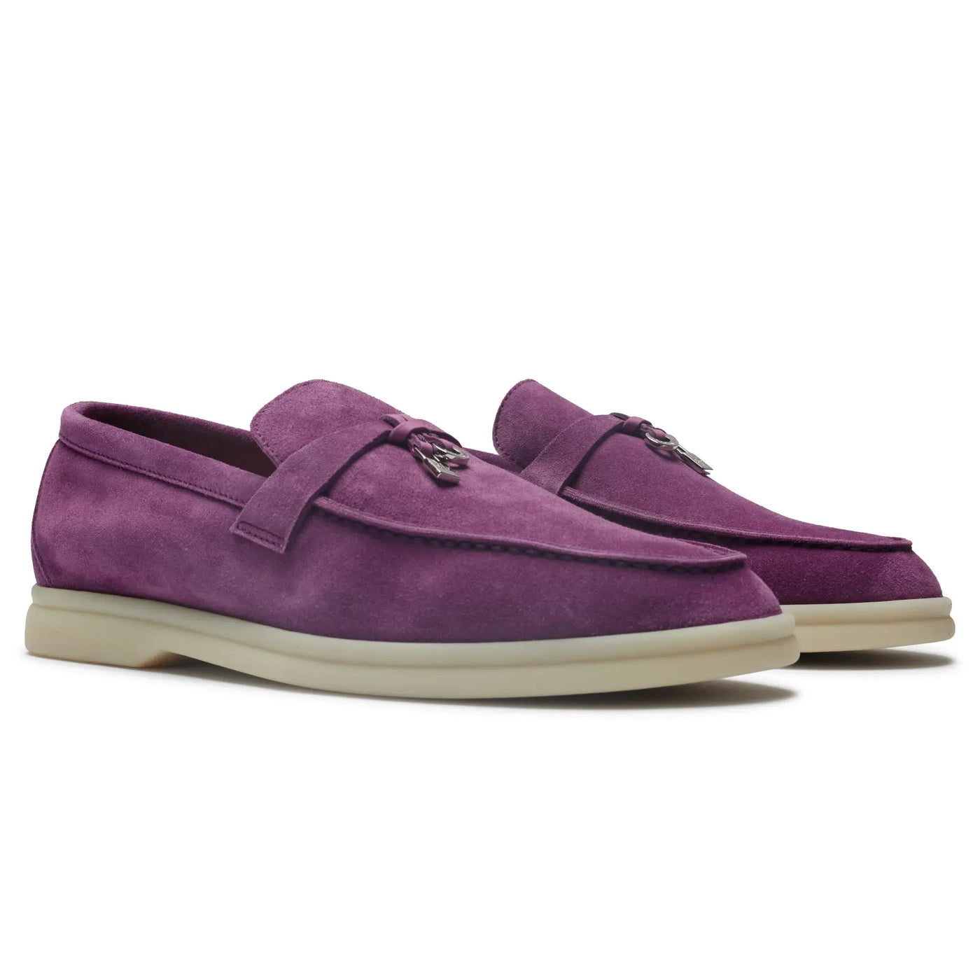 Mocassins Loro Piana Summer Charms Suede Violet Daisy — vue 2