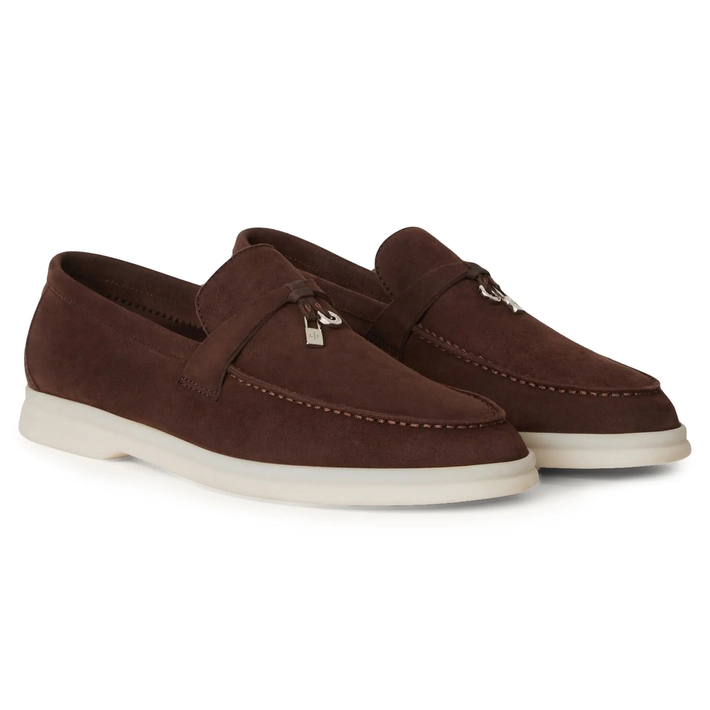 Mocassins Loro Piana Summer Charms Walk Suede Chocolate — vue 2
