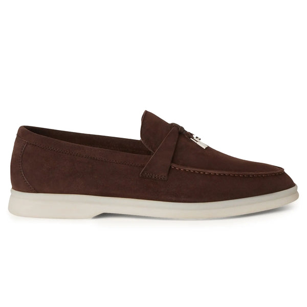 Mocassins Loro Piana Summer Charms Walk Suede Chocolate