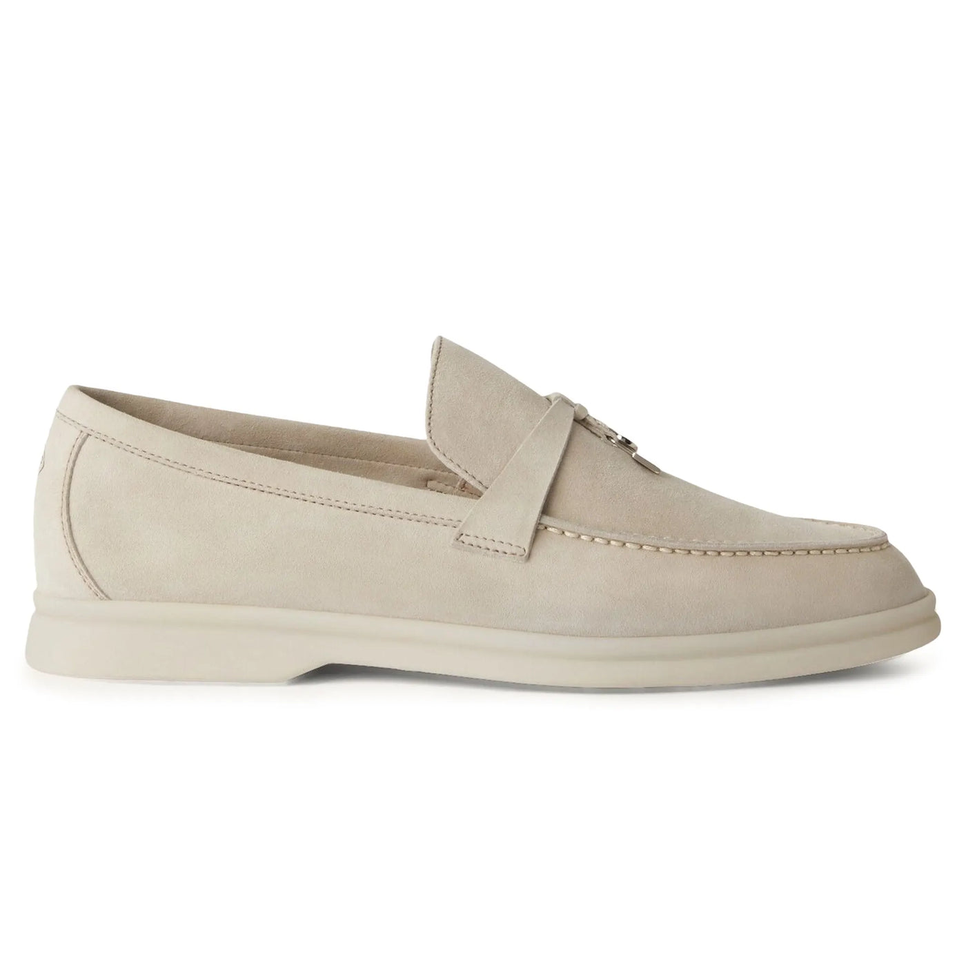 Mocassins Loro Piana Summer Charms Walk Suede Goatskin Powder Pearl