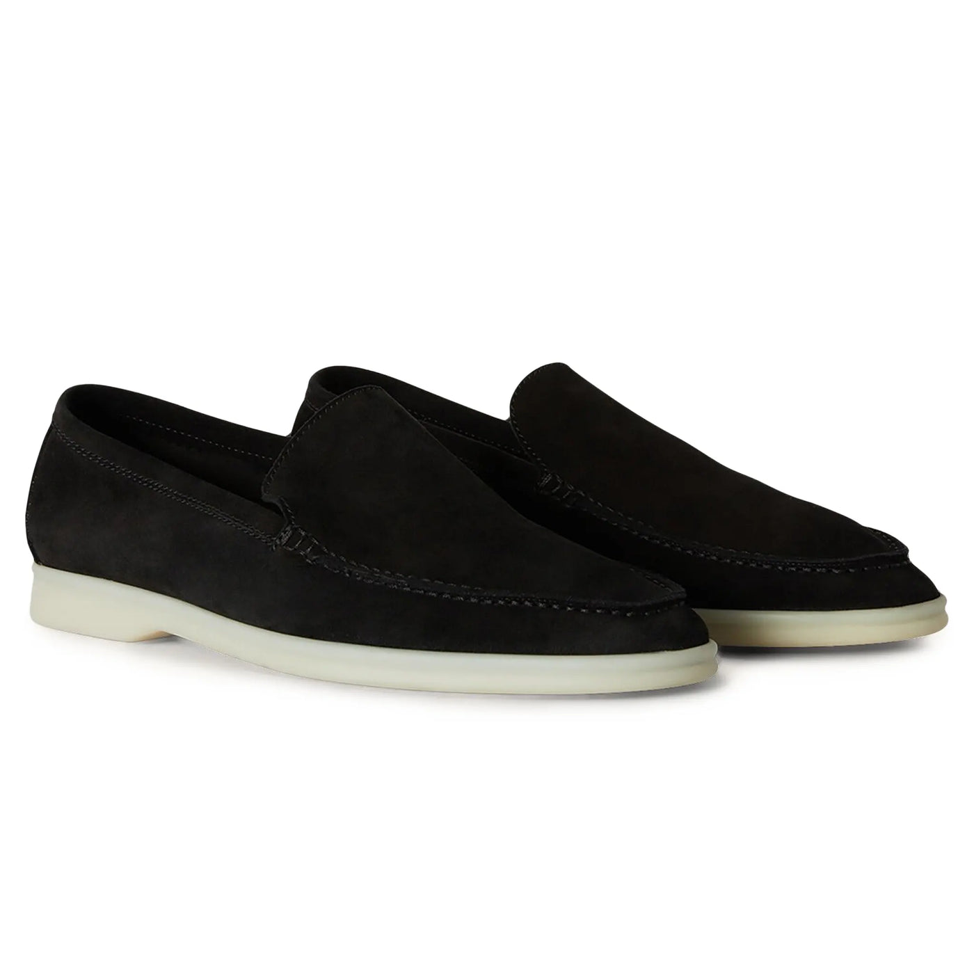 Mocassins Loro Piana Summer Walk Suede Noir — vue 2