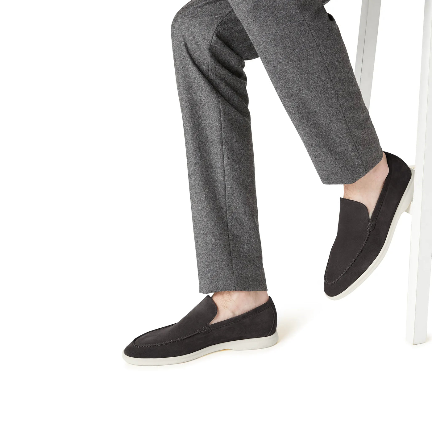 Mocassins Loro Piana Summer Walk Suede Caviar — vue 7