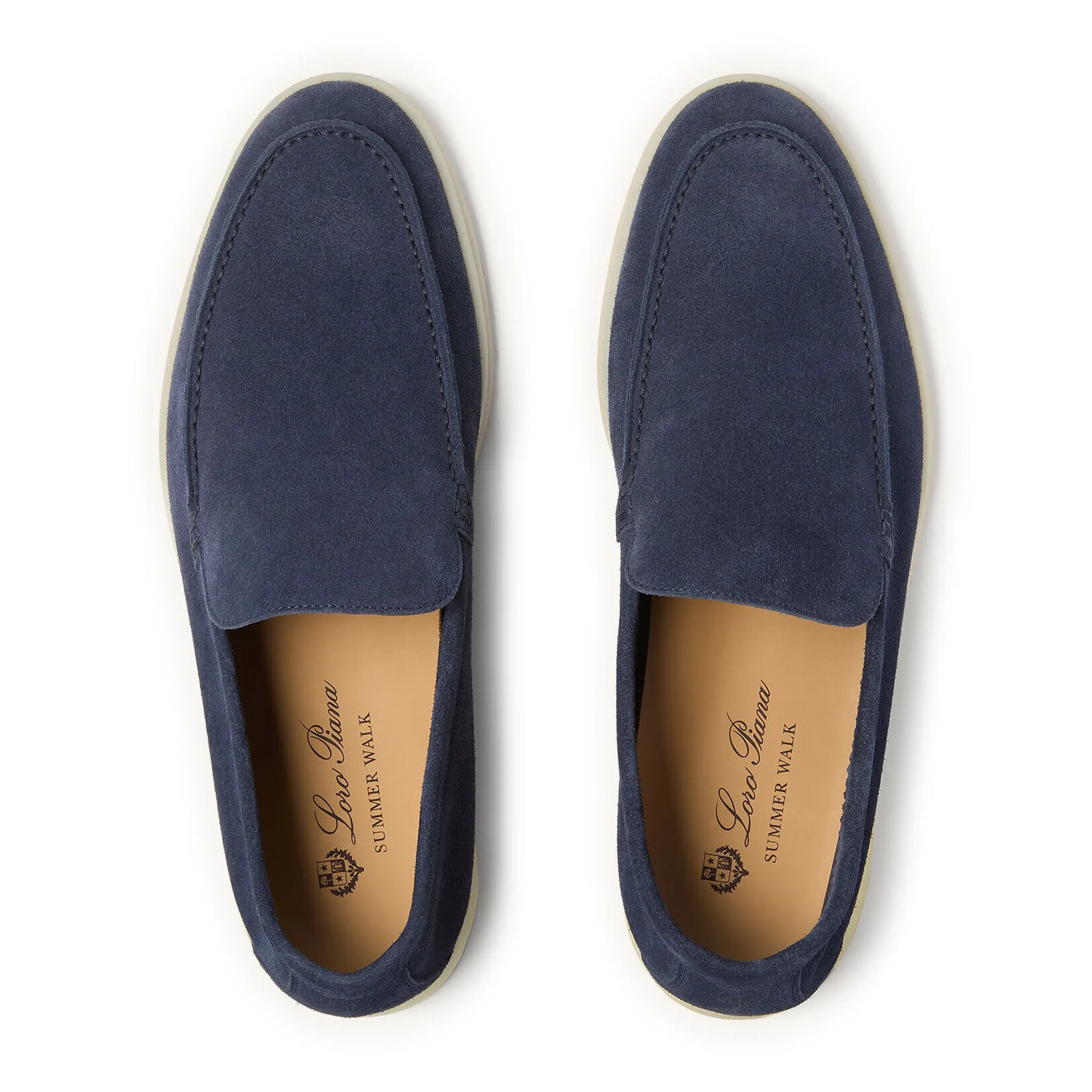 Mocassins Loro Piana Summer Walk Suede Foncé Deep Sea — vue 3