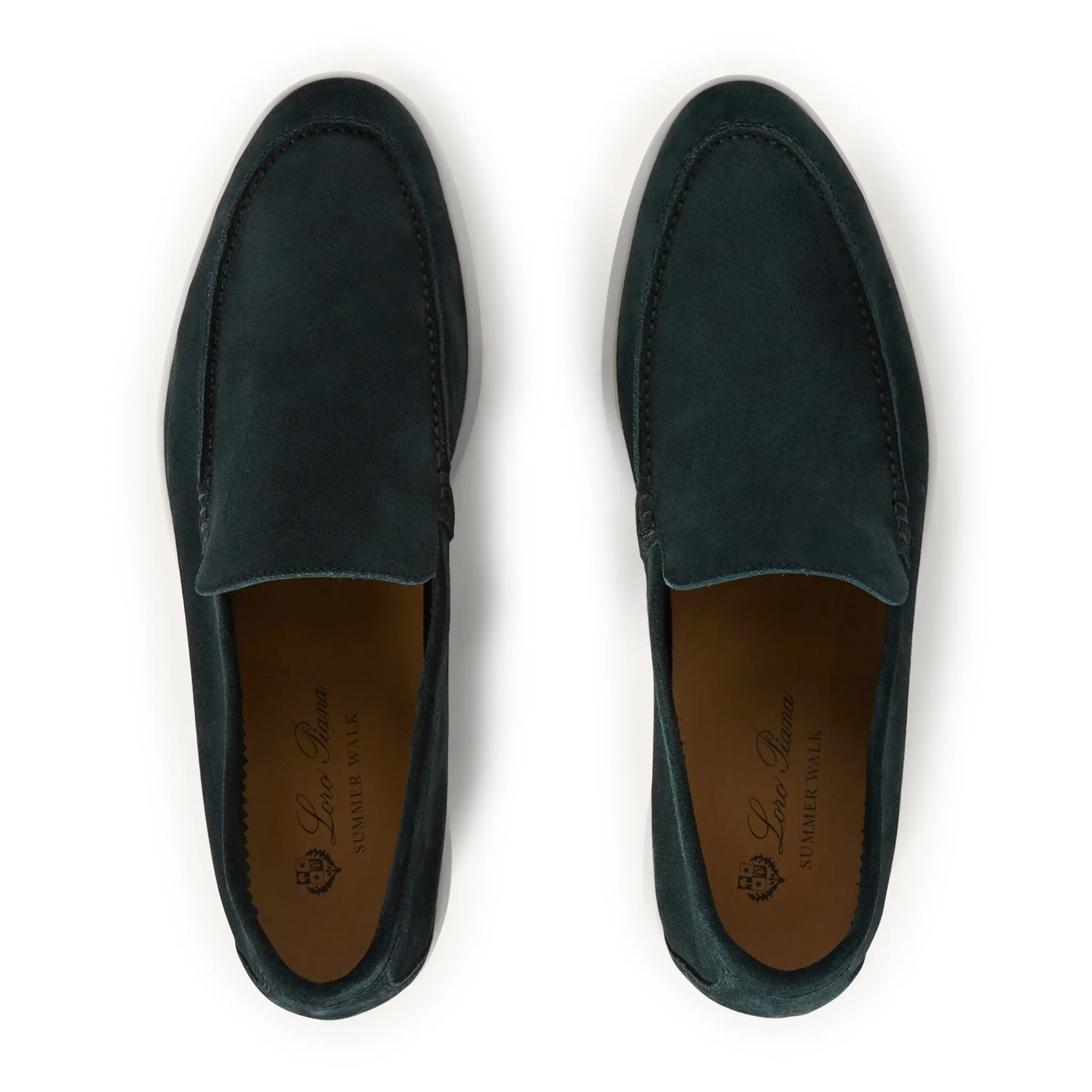 Mocassins Loro Piana Summer Walk Suede Foncé Vert — vue 3