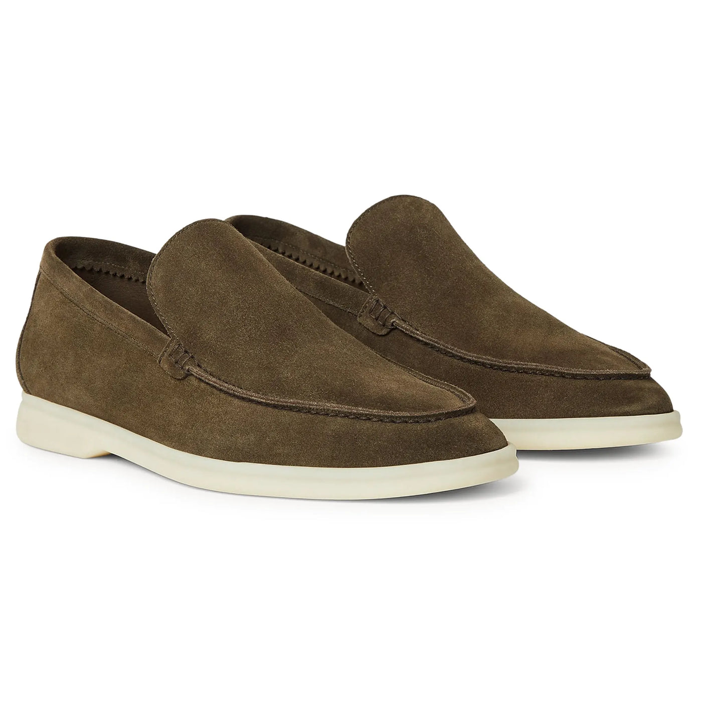 Mocassins Loro Piana Summer Walk Suede Gris Moss — vue 2