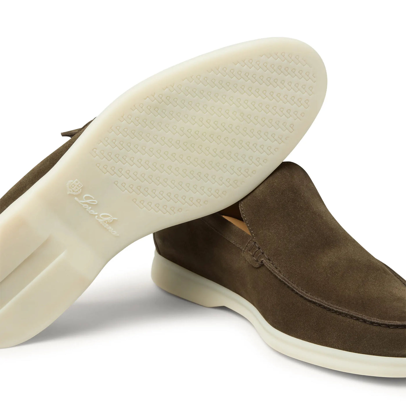 Mocassins Loro Piana Summer Walk Suede Gris Moss — vue 6