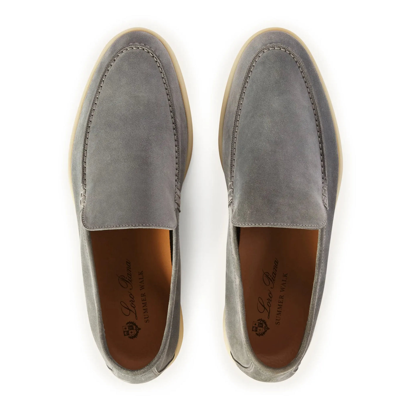 Mocassins Loro Piana Summer Walk Suede Gull Gris — vue 3