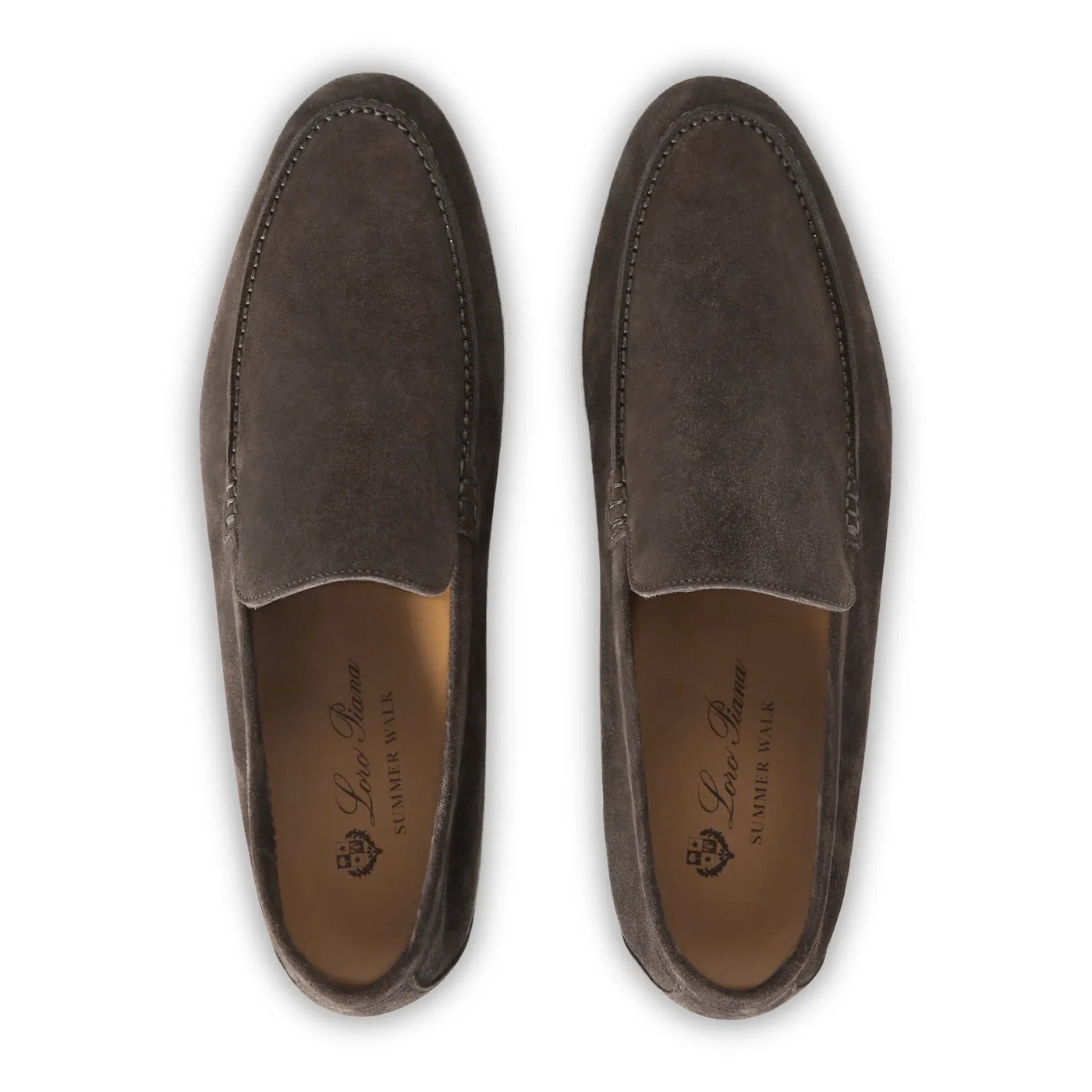 Mocassins Loro Piana Summer Walk Suede Warm Gris — vue 3