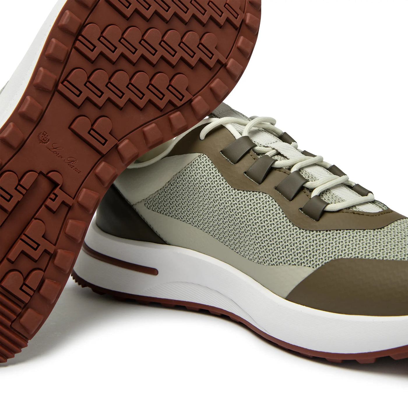 Baskets Loro Piana Week End Walk Frost Foncé Vert Linen Mesh — vue 5