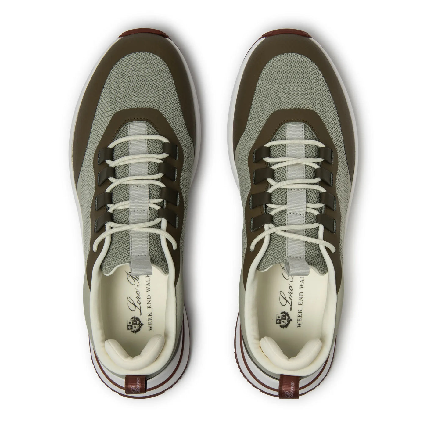 Baskets Loro Piana Week End Walk Frost Foncé Vert Linen Mesh — vue 3