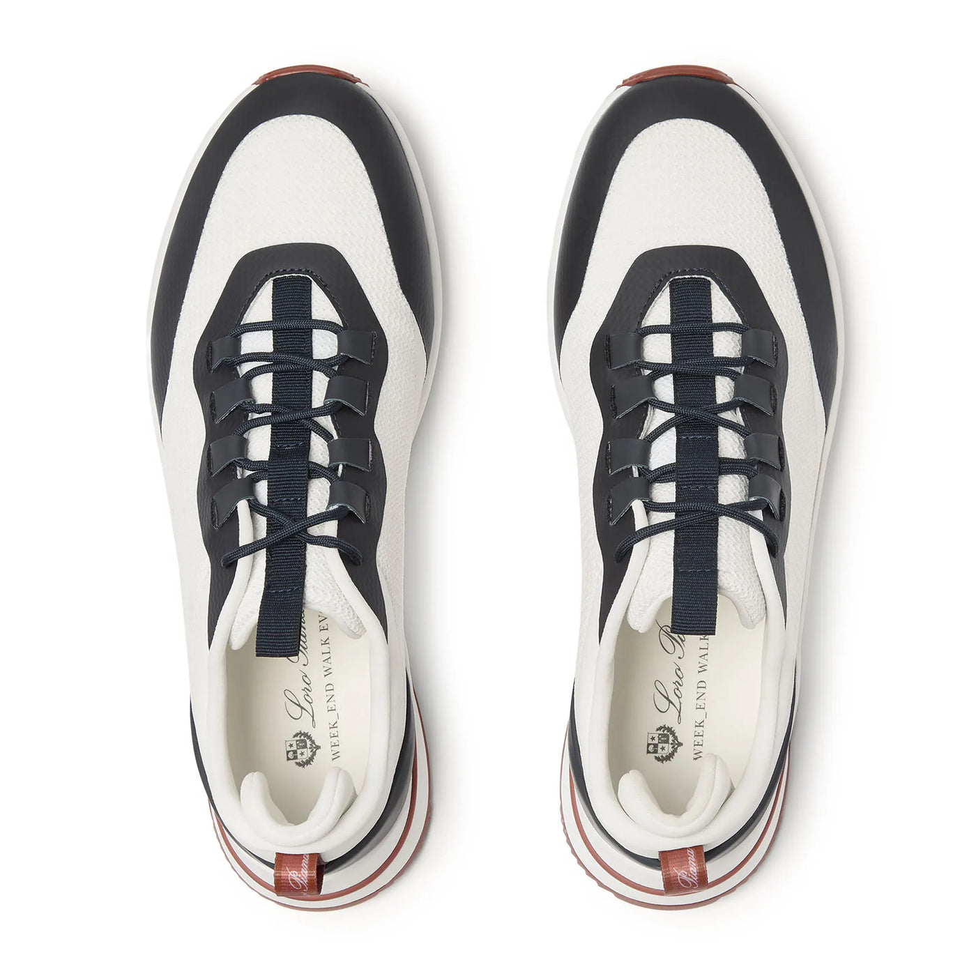 Baskets Loro Piana Week End Walk Frost Blanc Sea Linen Mesh — vue 3