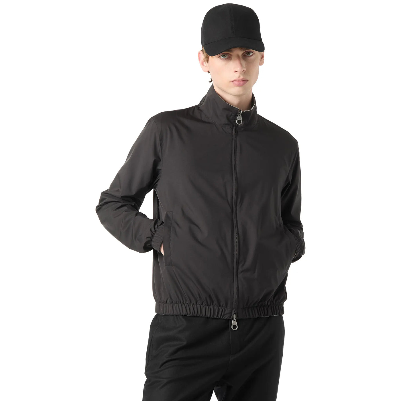 Blouson Loro Piana Windmate Storm System Onyx Flannel Melange Bomber — vue 6