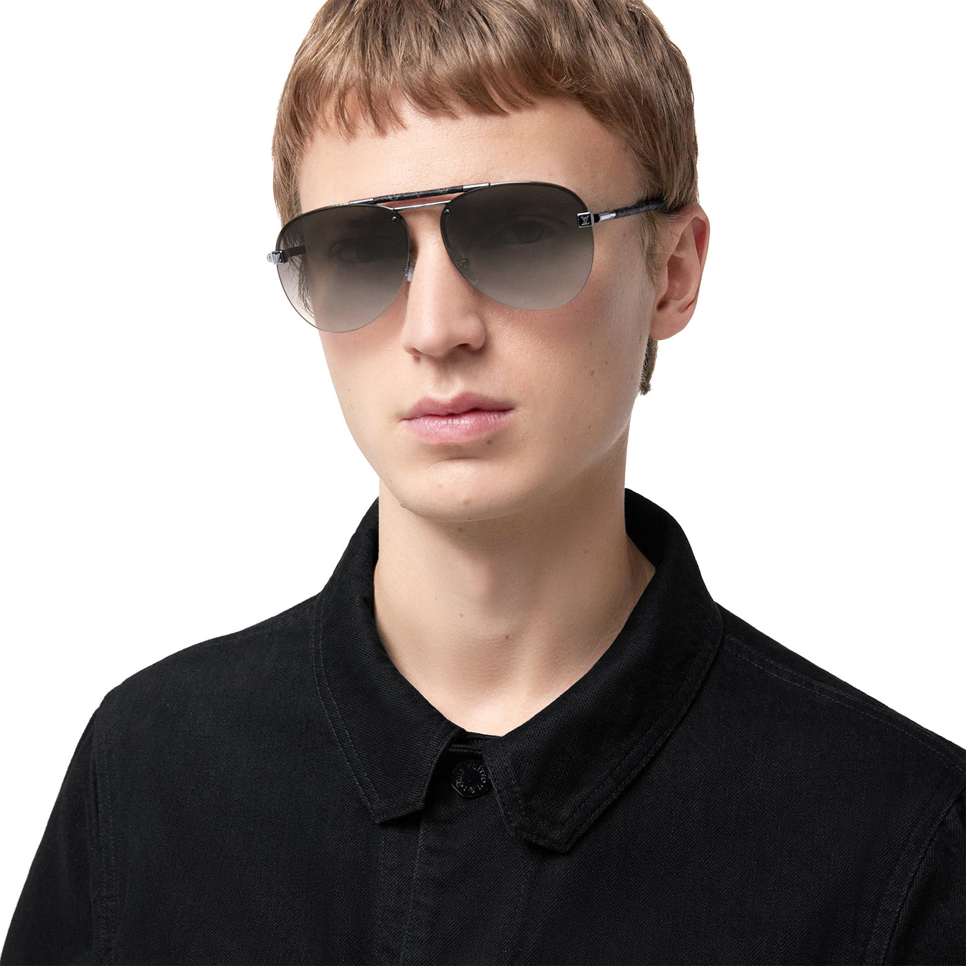 Lunettes de soleil Louis Vuitton Clockwise Canvas Gris — vue 4