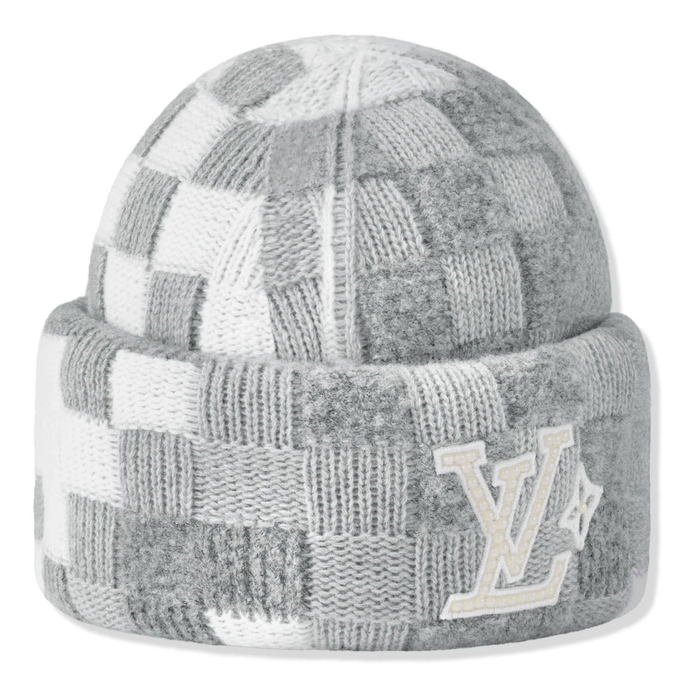 Bonnet Louis Vuitton Damoflage Pearls Crush Reversible Clair Gris