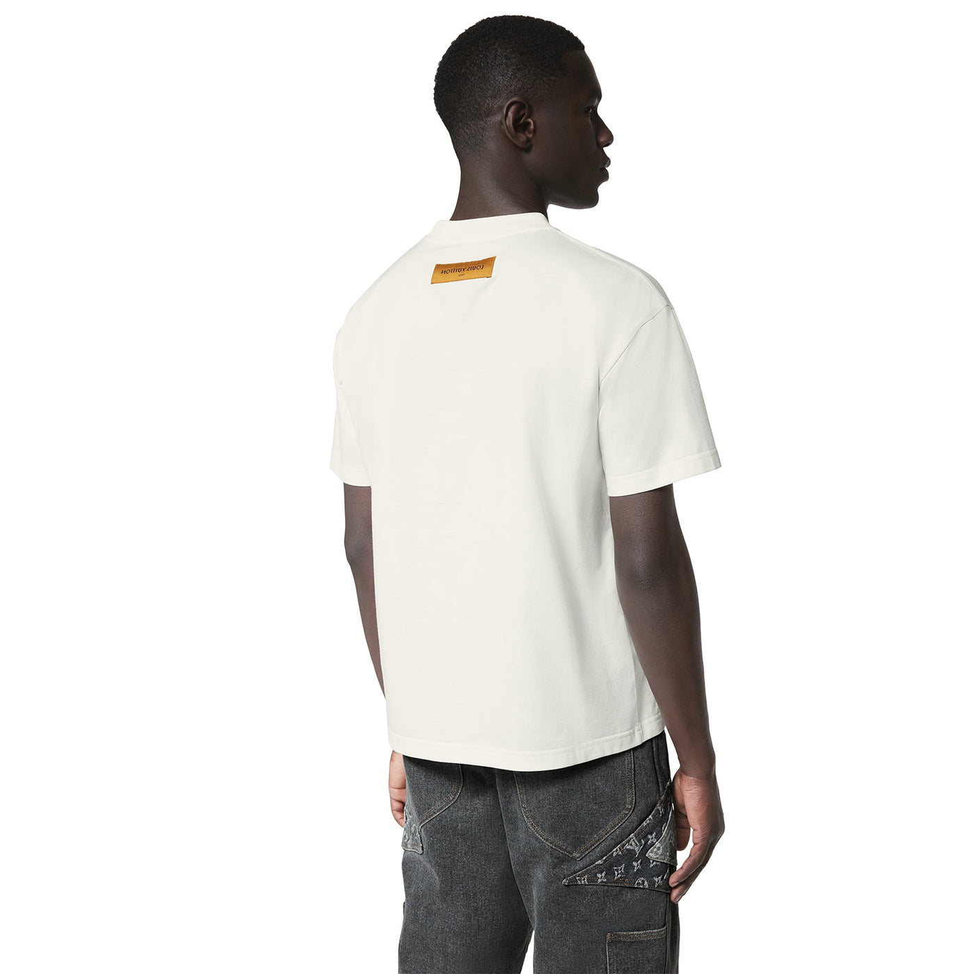 T-Shirt Louis Vuitton Birds Printed Cotton T Shirt Blanc — vue 2