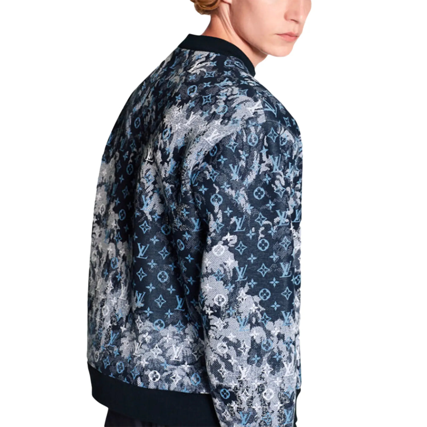 Sweat Louis Vuitton Preloved - Monogram Tapestry Bleu — vue 3