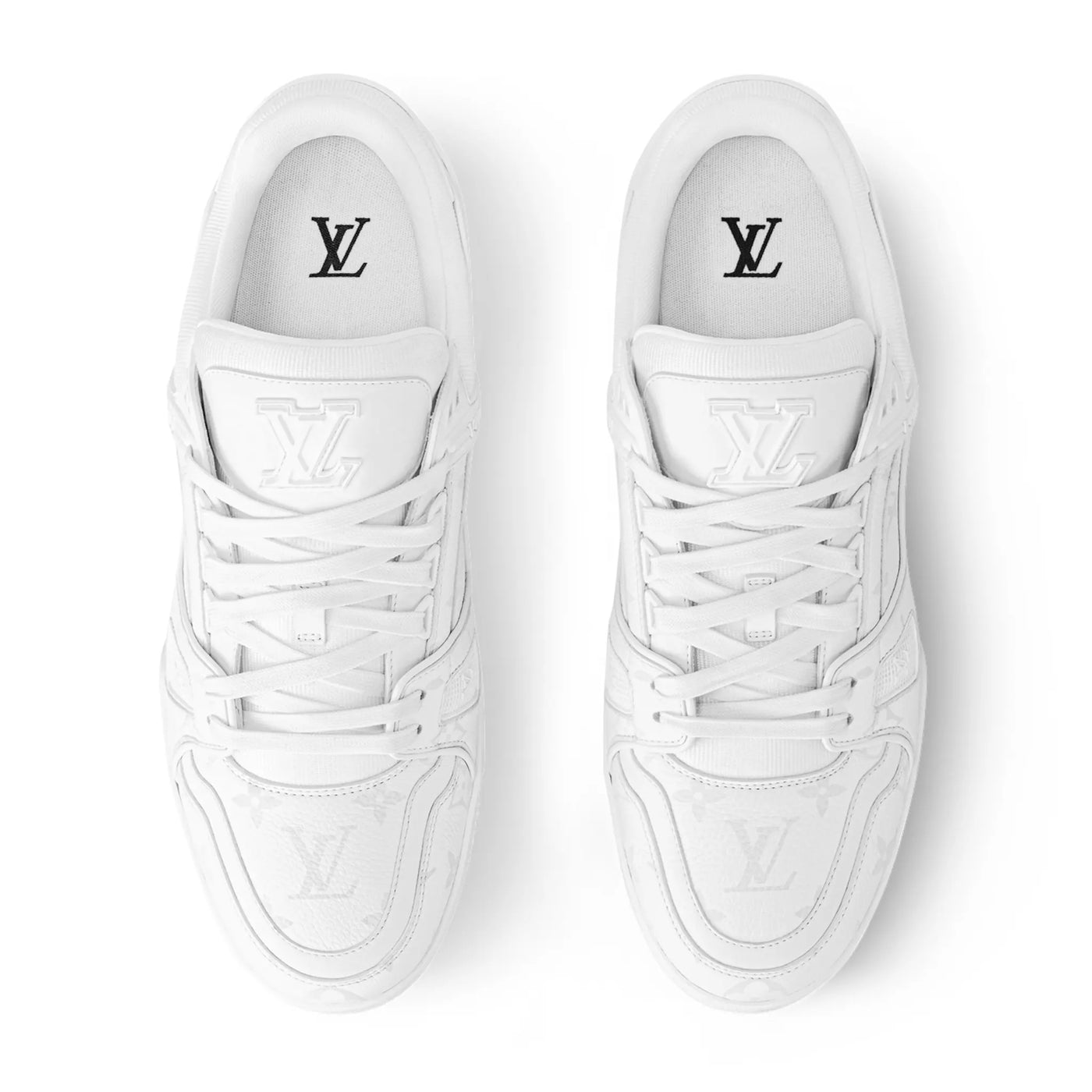 Baskets Louis Vuitton Trainer Blanc Monogram — vue 3