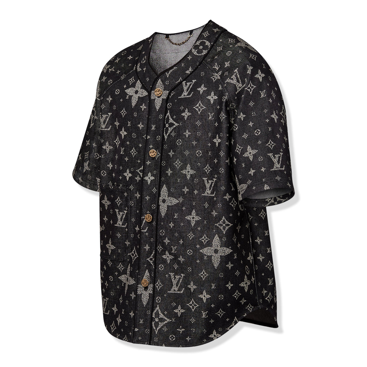Chemise Louis Vuitton Monogram Denim Noir Baseball Shirt — vue 3
