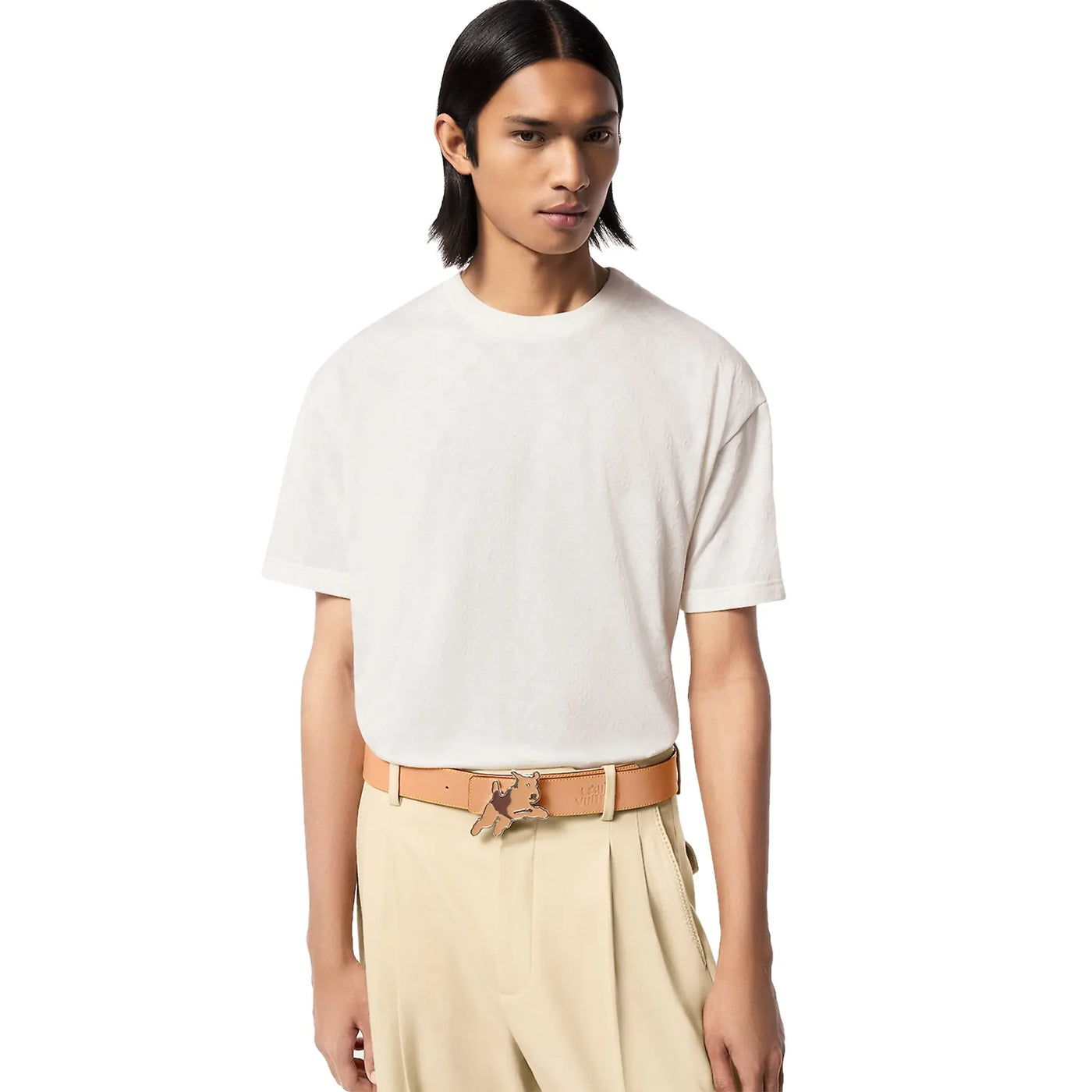 T-Shirt Louis Vuitton Monogram Fil Coupe Cotton Blanc T Shirt — vue 3
