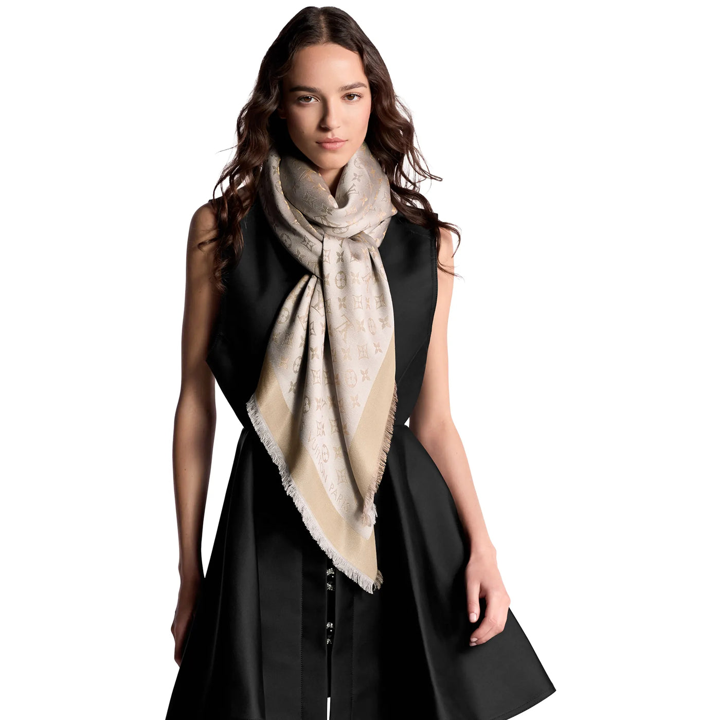 Écharpe Louis Vuitton Monogram Shine Greige Shawl — vue 2