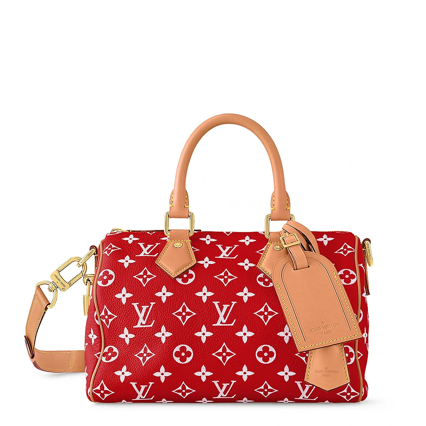 Sac Louis Vuitton Monogram Speedy P9 Rouge Bandoulière 25