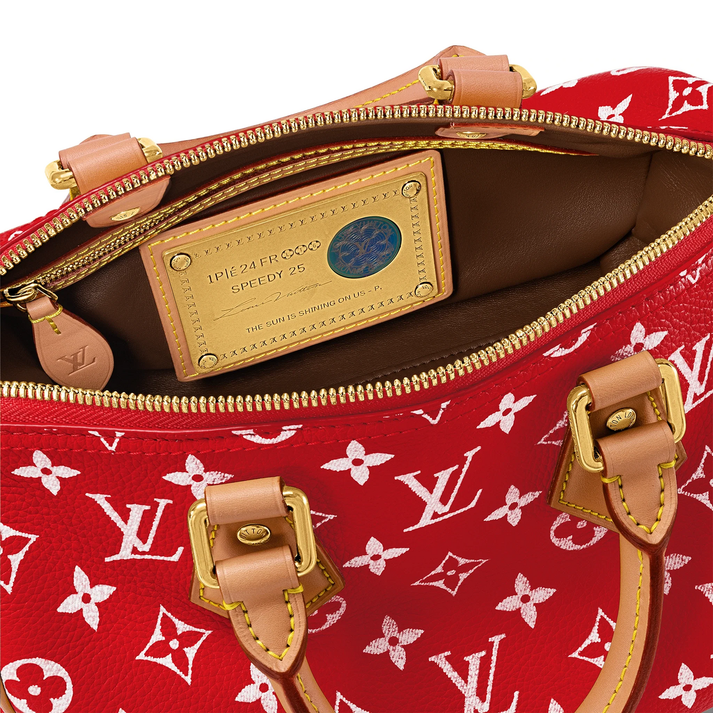 Sac Louis Vuitton Monogram Speedy P9 Rouge Bandoulière 25 — vue 7