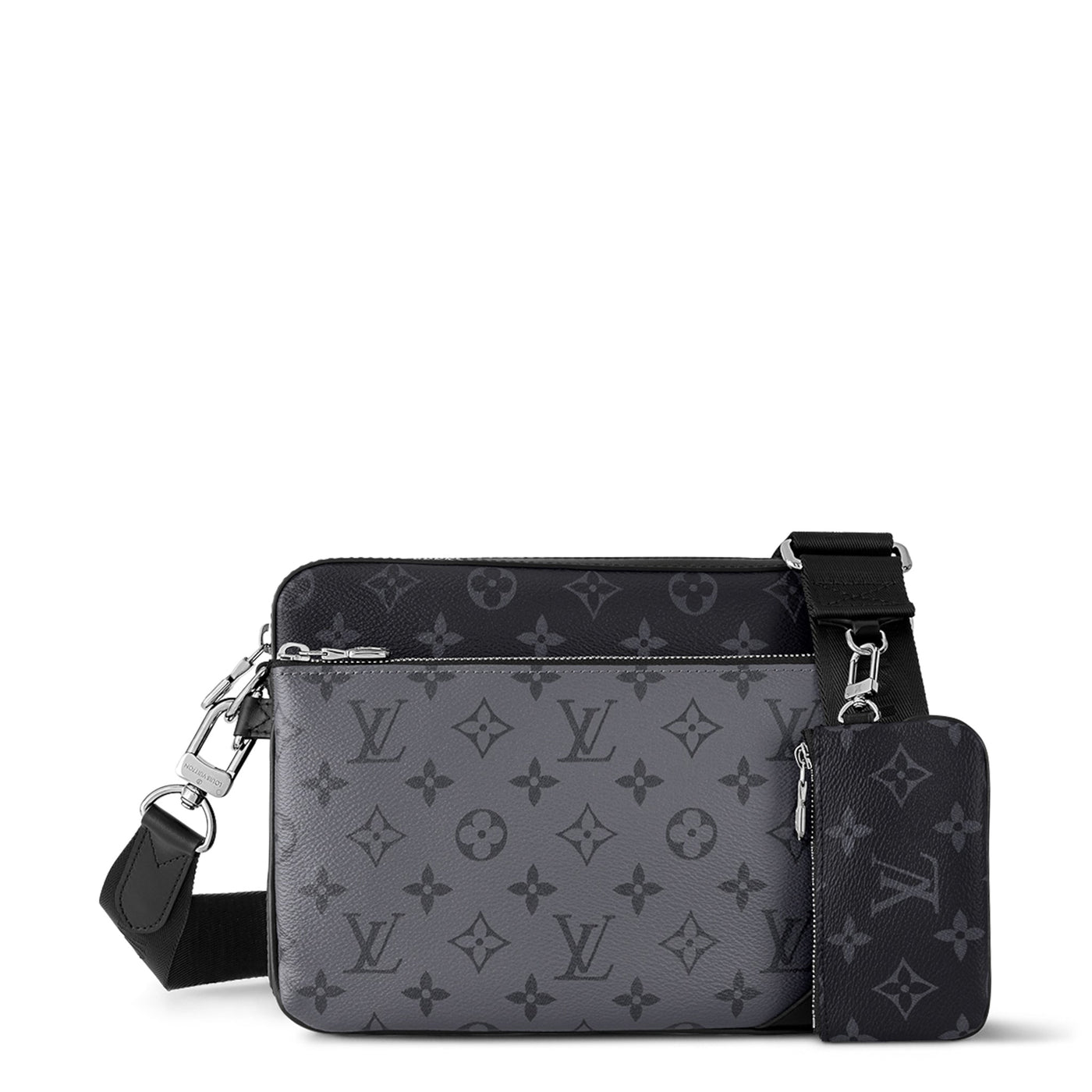 Sac à bandoulière Louis Vuitton Monogram Trio Messenger Noir Gris
