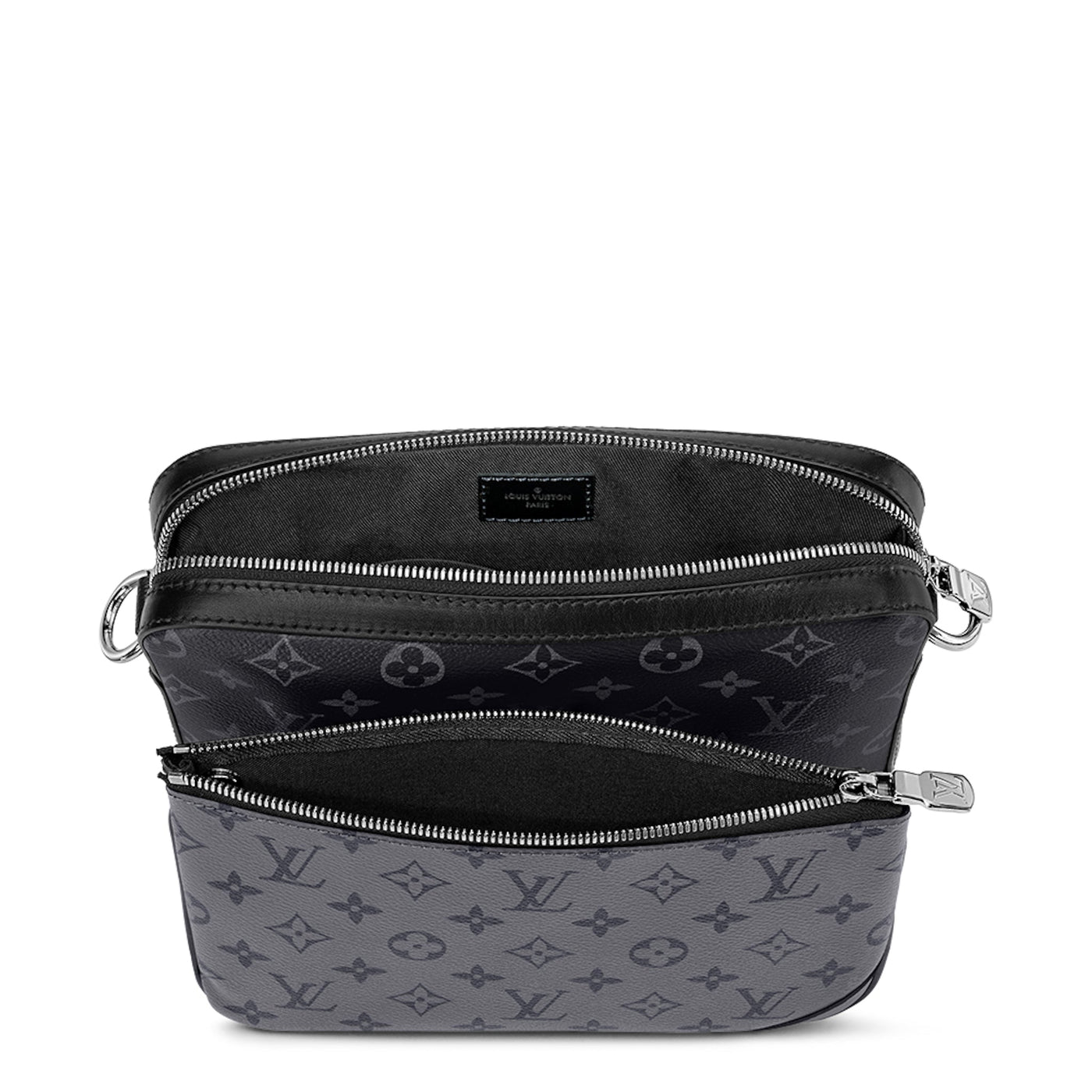 Sac à bandoulière Louis Vuitton Monogram Trio Messenger Noir Gris — vue 3