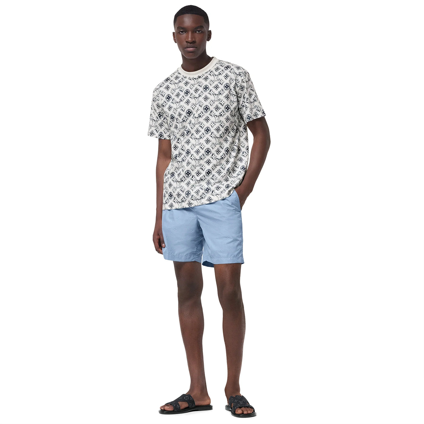 T-Shirt Louis Vuitton Monogram Blanc Deep Noir T Shirt — vue 5