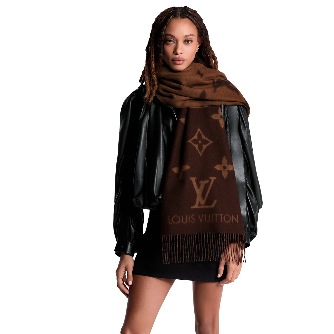 Écharpe Louis Vuitton Reykjavik Marron Fonce