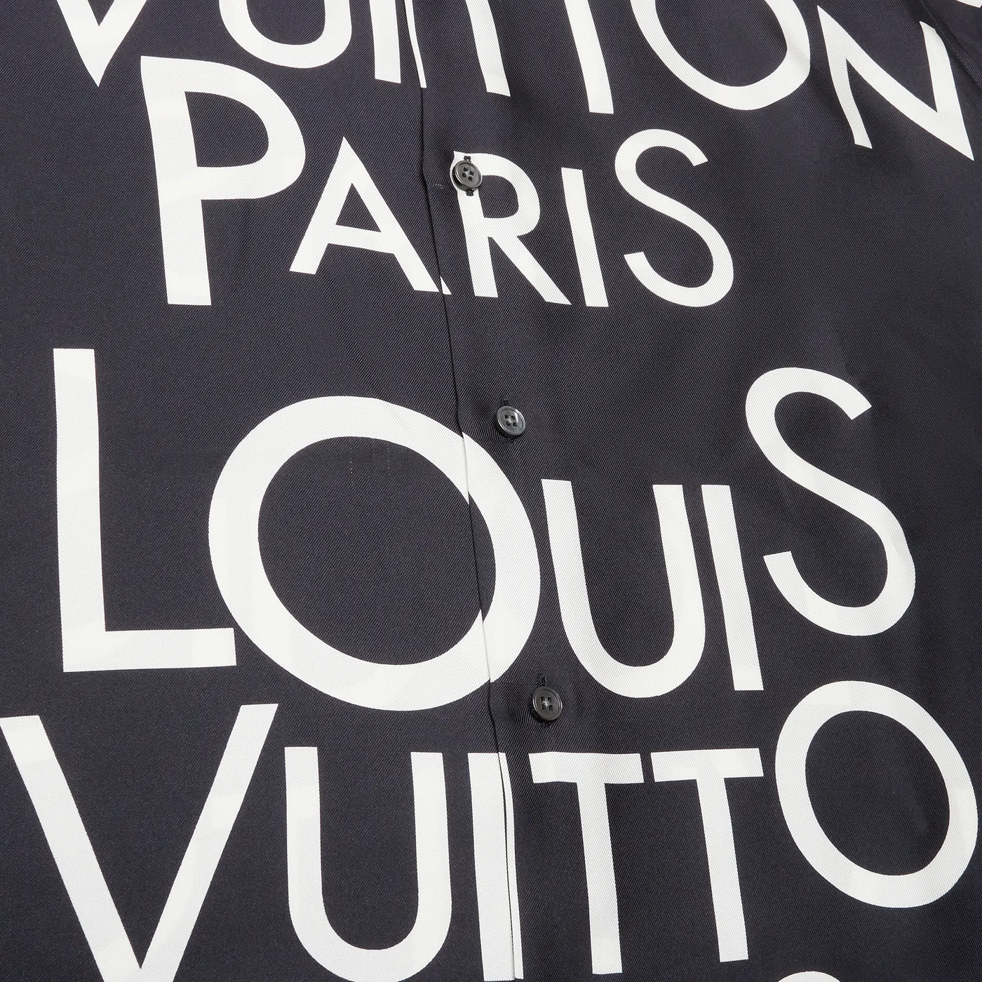 Chemise Louis Vuitton Typography Silk Marine Blanc Shirt — vue 4