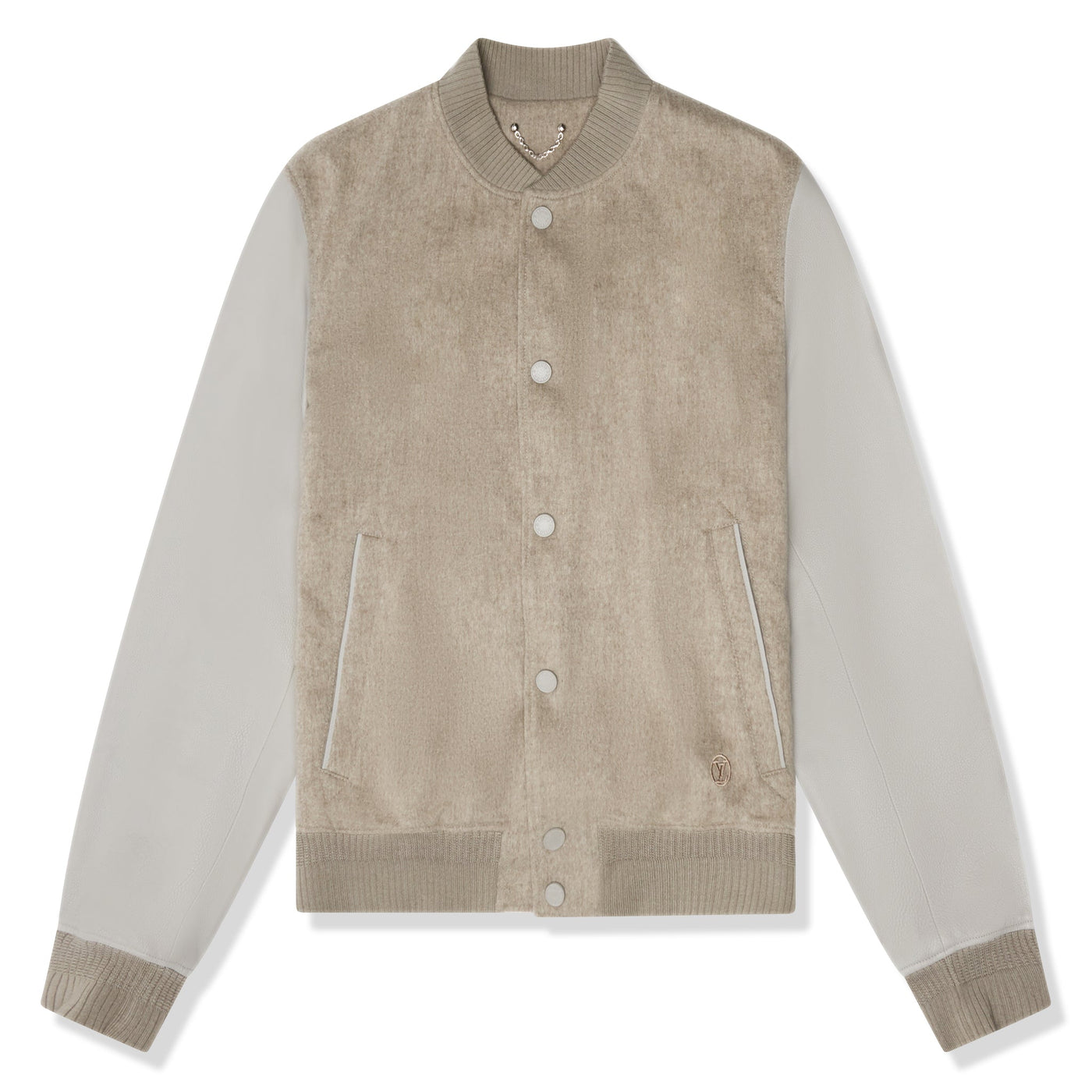 Blouson Louis Vuitton Wool Leather Beige Bomber