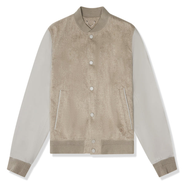 Blouson Louis Vuitton Wool Leather Beige Bomber