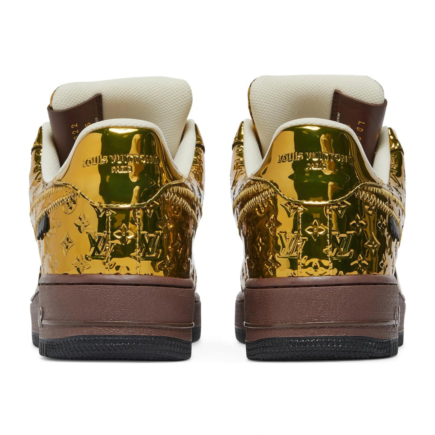 Baskets Louis Vuitton × Nike Louis Vuitton × Nike Air Force 1 Low Metallic Or — vue 3