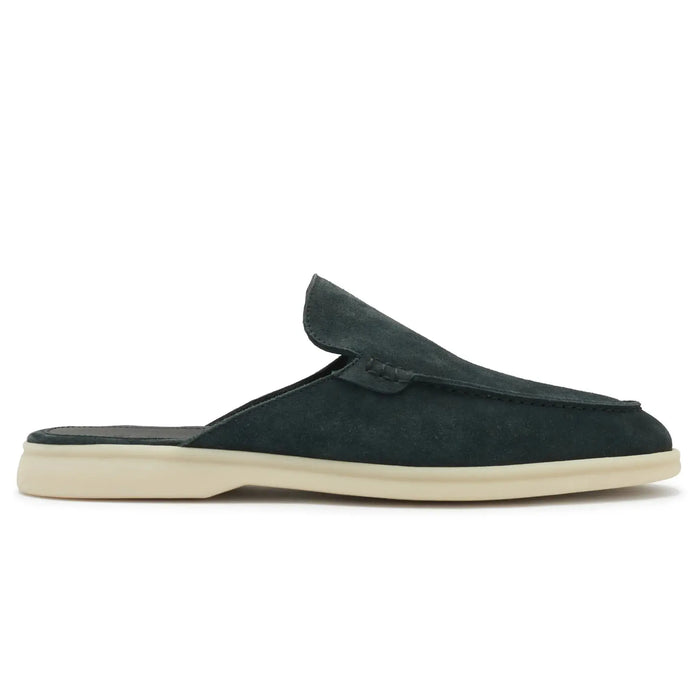 Mocassins Babouche Daim — Vert Foncé