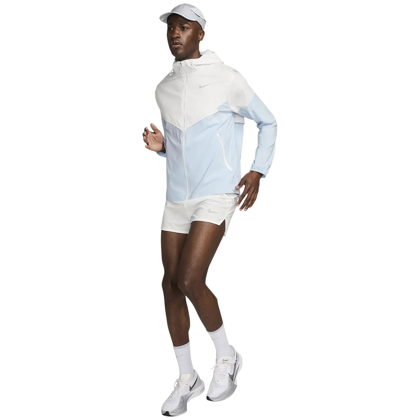 Veste Nike Repel Packable Blanc Bleu Windrunner — vue 3