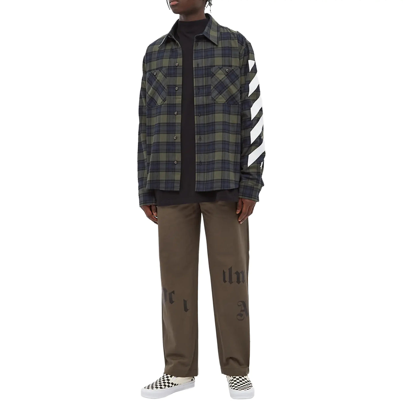 Chemise Off-White Diagonal Check L/S Vert Flannel Shirt — vue 4