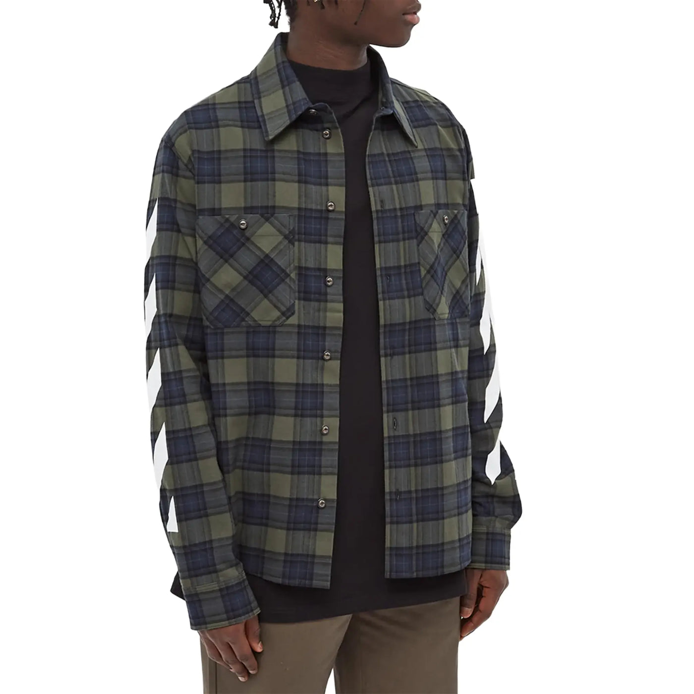 Chemise Off-White Diagonal Check L/S Vert Flannel Shirt — vue 3