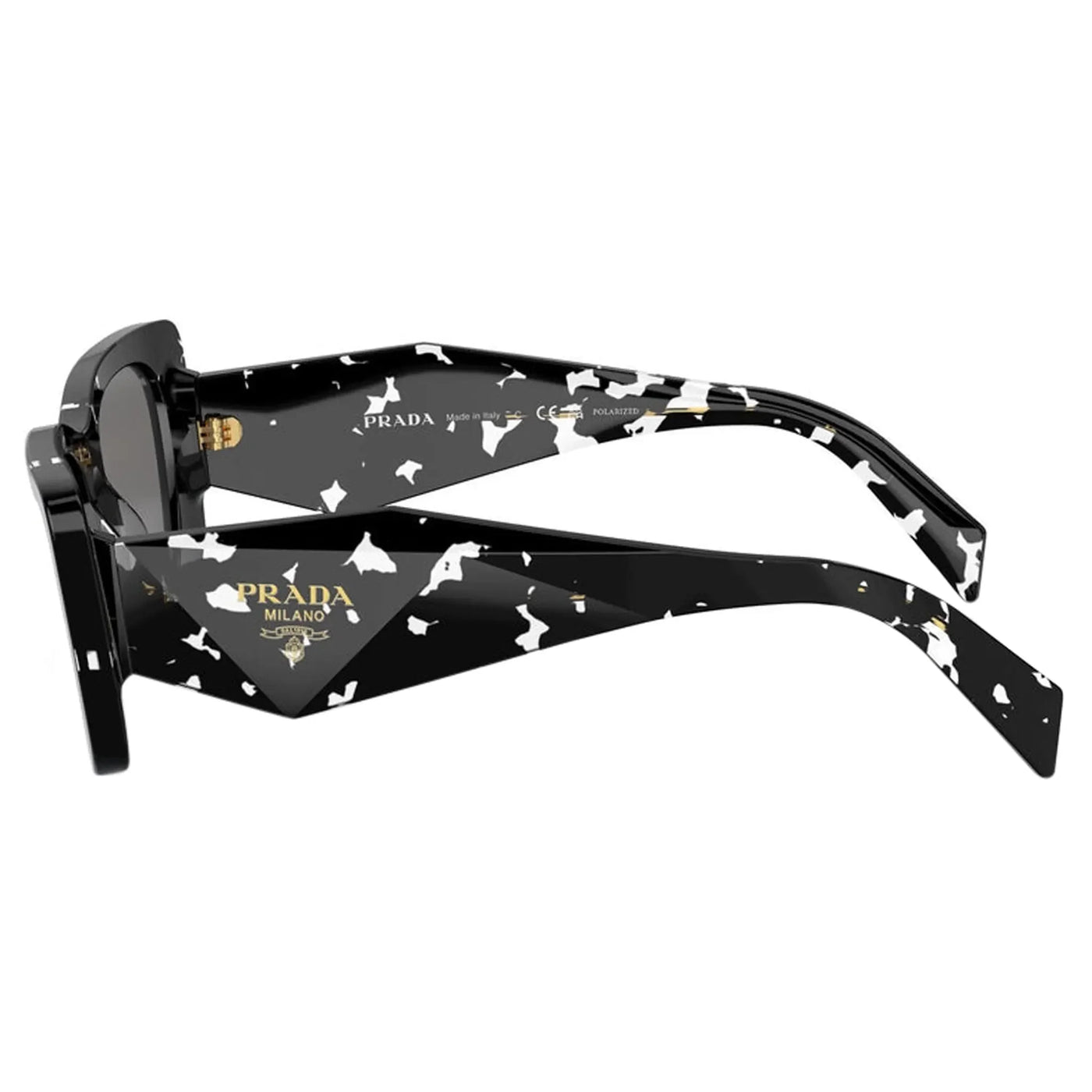 Lunettes de soleil Prada PR 08YS 15S5Z1 Noir Crystal Tortoise Polarised — vue 3