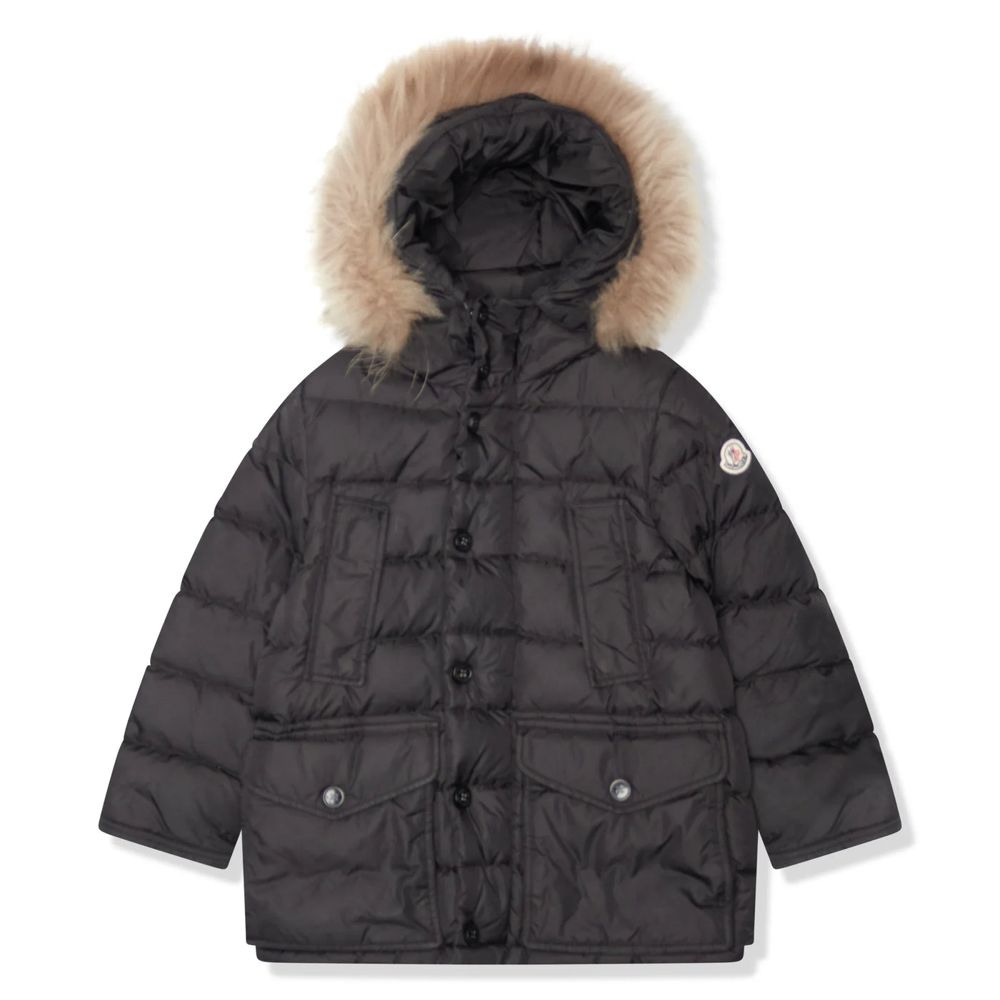 Parka Moncler Preloved - Cluny Noir 100% Real Fur
