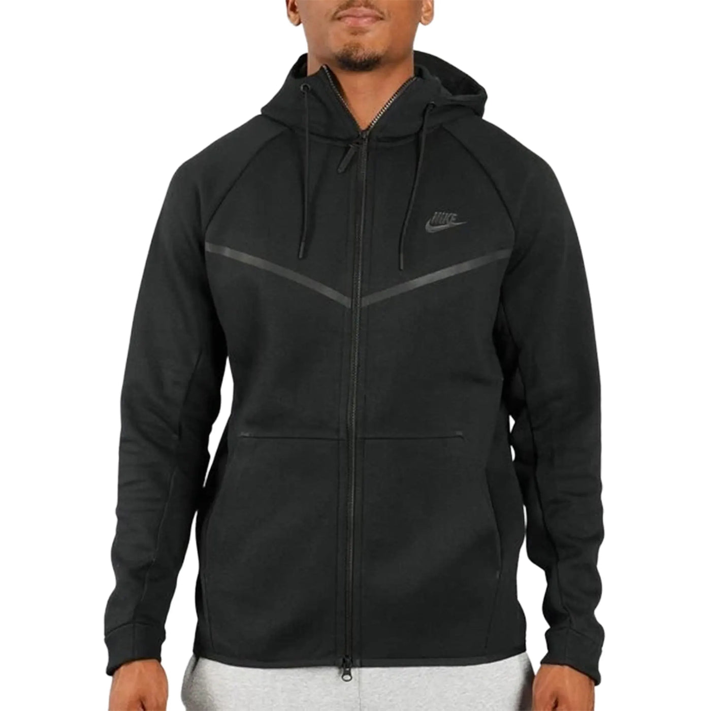 Hoodie Nike Preloved - Tech Fleece Noir — vue 3
